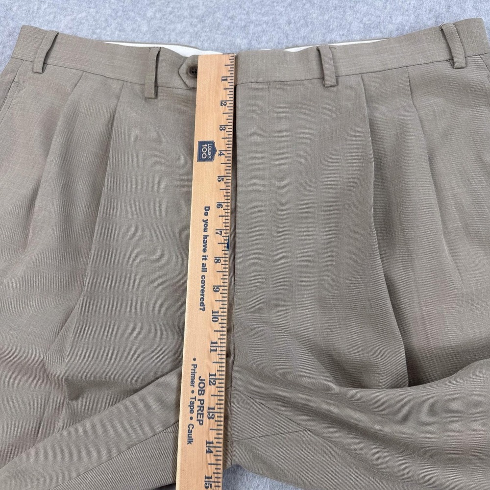 Lauren Ralph Lauren Dress Pants Mens 38 Beige Pleated Cuffed‎ Classic Work 38x30 - Picture 6 of 9